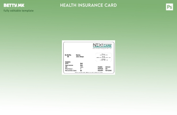 Модерен стил Шаблон за картички за здравствено осигурување во Мароко